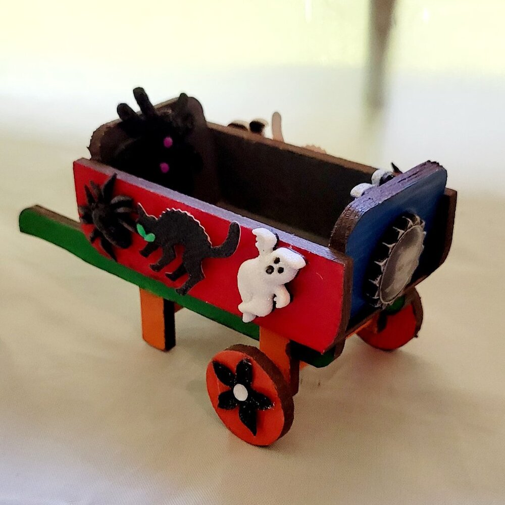 Gore Wheelbarrow Holiday Home Decor Dollhouse Furniture Handmade NEW Halloween